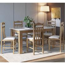 Conjunto Sala de Jantar Mesa Fixa com 6 Cadeiras