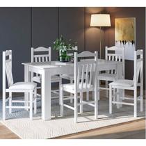Conjunto Sala de Jantar Mesa Fixa com 6 Cadeiras