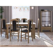 Conjunto Sala de Jantar Mesa Fixa com 6 Cadeiras
