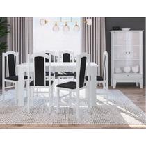 Conjunto Sala de Jantar Mesa Fixa com 6 Cadeiras