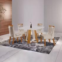 Conjunto Sala de Jantar Mesa Grécia 4 Cadeiras Atena