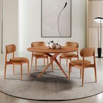 Conjunto Sala de Jantar Mesa Hope Tampo 120cm Redondo Laminado e 4 Cadeiras Hope Soft Marrom/Star PU