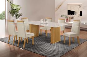 Conjunto Sala de Jantar Mesa Imperatriz 1,80x0,90 com 06 Cadeiras Catar Yescasa Conjunto Sala de Jantar Mesa Imperatriz 1,80x0,90 com 06 Cadeiras Catar Yescasa