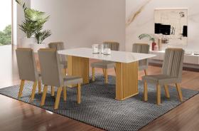 Conjunto Sala de Jantar Mesa Imperatriz 1,80x0,90 com 06 Cadeiras Florença Yescasa