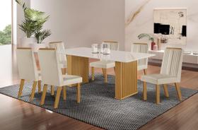 Conjunto Sala de Jantar Mesa Imperatriz 1,80x0,90 com 06 Cadeiras Florença Yescasa