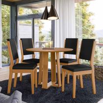 Conjunto Sala de Jantar Mesa Isabela 1,00m Tampo em Mdf com 4 Cadeiras Carol Ypê/Ja03 - New Ceval
