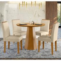 Conjunto Sala de Jantar Mesa Isis 1,00m Tampo em Mdf com 4 Cadeiras Amanda Ypê/Ln04 - New Ceval Conjunto Sala de Jantar Mesa Isis 1,00m Tampo em Mdf com 4 Cadeiras Amanda Ypê/Ln04 - New Ceval