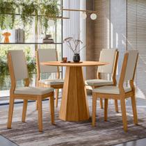 Conjunto Sala de Jantar Mesa Isis 1,00m Tampo em Mdf com 4 Cadeiras Carol Ypê/Ja01 - New Ceval Conjunto Sala de Jantar Mesa Isis 1,00m Tampo em Mdf com 4 Cadeiras Carol Ypê/Ja01 - New Ceval