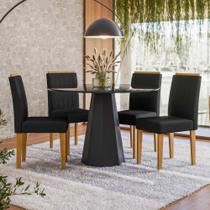 Conjunto Sala de Jantar Mesa Isis 1,17m com 4 Cadeiras Ana Preto/YpêJa03 - New Ceval Conjunto Sala de Jantar Mesa Isis 1,17m com 4 Cadeiras Ana Preto/YpêJa03 - New Ceval