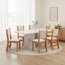Conjunto Sala de Jantar Mesa Jordania com 6 Cadeiras Sol - Viero Conjunto Sala de Jantar Mesa Jordania com 6 Cadeiras Sol - Viero