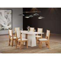 Conjunto Sala de Jantar Mesa Jordania com 6 Cadeiras Sol