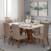 Conjunto Sala de Jantar Mesa Kiara 160cm Tampo Vidro/MDF com 4 Cadeiras Yasmin Conjunto Sala de Jantar Mesa Kiara 160cm Tampo Vidro/MDF com 4 Cadeiras Yasmin