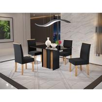 Conjunto Sala de Jantar Mesa Lara Tampo Vidro com 4 Cadeiras Styllo Sonetto Móveis