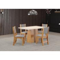 Conjunto Sala de Jantar Mesa Libia com 4 Cadeiras Sol Viero