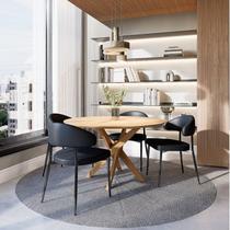 Conjunto Sala de Jantar Mesa Lisboa Madeira Maciça com 4 Cadeiras Bless