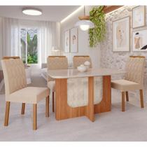 Conjunto Sala de Jantar Mesa Louise 130cm 4 cadeiras Paola Wood Cimol