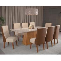 Conjunto Sala de Jantar Mesa Maldivas 8 Cadeiras Cristal Viero Conjunto Sala de Jantar Mesa Maldivas 8 Cadeiras Cristal Viero