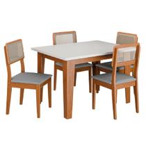 Conjunto Sala de Jantar Mesa Miami 1,20m 4 Cadeiras Santiago Dobuê Conjunto Sala de Jantar Mesa Miami 1,20m 4 Cadeiras Santiago Dobuê