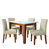Conjunto Sala de Jantar Mesa Miami 1,20m 4 Cadeiras Trieste Dobuê Conjunto Sala de Jantar Mesa Miami 1,20m 4 Cadeiras Trieste Dobuê