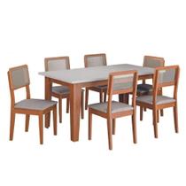 Conjunto Sala de Jantar Mesa Miami 1,60m 6 Cadeiras Santiago Dobuê Conjunto Sala de Jantar Mesa Miami 1,60m 6 Cadeiras Santiago Dobuê