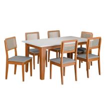 Conjunto Sala de Jantar Mesa Miami 1,60m 6 Cadeiras Santiago Dobuê Conjunto Sala de Jantar Mesa Miami 1,60m 6 Cadeiras Santiago Dobuê