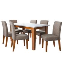 Conjunto Sala de Jantar Mesa Miami 1,60m 6 Cadeiras Trieste Dobuê Conjunto Sala de Jantar Mesa Miami 1,60m 6 Cadeiras Trieste Dobuê