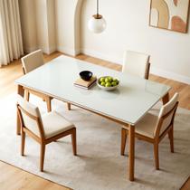 Conjunto Sala de Jantar Mesa Monalisa com 4 Cadeiras Lady em Madeira Maciça