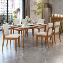 Conjunto Sala de Jantar Mesa Monalisa com 6 Cadeiras Lady em Madeira Maciça Conjunto Sala de Jantar Mesa Monalisa com 6 Cadeiras Lady em Madeira Maciça