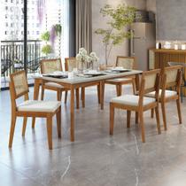 Conjunto Sala de Jantar Mesa Monalisa com 6 Cadeiras Rainha em Madeira Maciça Conjunto Sala de Jantar Mesa Monalisa com 6 Cadeiras Rainha em Madeira Maciça