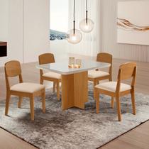 Conjunto Sala de Jantar Mesa Moscou Canto Copo com Vidro e Cleo Yescasa