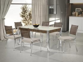 Conjunto Sala de Jantar Mesa Natani 160x90cm com 6 Cadeiras Natani Junco Yescasa Conjunto Sala de Jantar Mesa Natani 160x90cm com 6 Cadeiras Natani Junco Yescasa