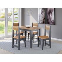 Conjunto Sala de Jantar Mesa Nicoli Retangular 110x68cm com 4 Cadeiras Delta
