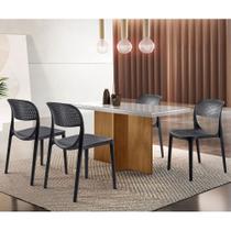 Conjunto Sala de Jantar Mesa Olímpia 120cm MDF com Vidro com 4 Cadeiras Zoe Moderna Mobília Conjunto Sala de Jantar Mesa Olímpia 120cm MDF com Vidro com 4 Cadeiras Zoe Moderna Mobília