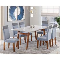 Conjunto Sala de Jantar Mesa Onix 154cm e 6 Cadeiras Paris Madetal