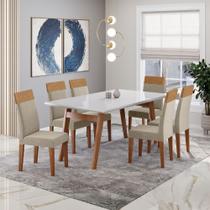 Conjunto Sala de Jantar Mesa Onix 154cm e 6 Cadeiras Paris Madetal