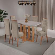 Conjunto Sala de Jantar Mesa Paladium com 6 Cadeiras Cristal Viero