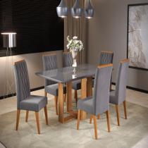 Conjunto Sala de Jantar Mesa Paladium com 6 Cadeiras Cristal Viero