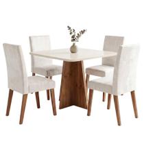 Conjunto Sala de Jantar Mesa Quadrada 0,90m Moove 4 Cadeiras Milano Viero Conjunto Sala de Jantar Mesa Quadrada 0,90m Moove 4 Cadeiras Milano Viero