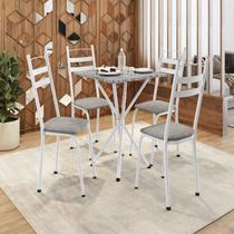 Conjunto sala de Jantar Mesa Quadrada 70cm Tampo Granito com 4 Cadeiras Milla