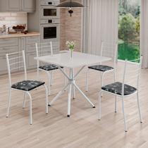 Conjunto Sala de Jantar Mesa Quadrada 70x70cm Tampo Madeira Mdp 4 Cadeiras Rio Conjunto Sala de Jantar Mesa Quadrada 70x70cm Tampo Madeira Mdp 4 Cadeiras Rio