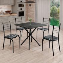 Conjunto Sala de Jantar Mesa Quadrada 70x70cm Tampo Madeira Mdp Indiana 4 Cadeiras Rio Conjunto Sala de Jantar Mesa Quadrada 70x70cm Tampo Madeira Mdp Indiana 4 Cadeiras Rio