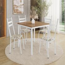 Conjunto Sala de Jantar Mesa Quadrada 90cm Tampo BP com 4 Cadeiras Adriana Conjunto Sala de Jantar Mesa Quadrada 90cm Tampo BP com 4 Cadeiras Adriana