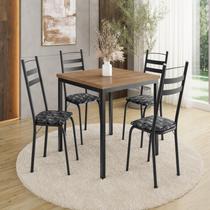 Conjunto Sala de Jantar Mesa Quadrada 90cm Tampo BP com 4 Cadeiras Adriana Conjunto Sala de Jantar Mesa Quadrada 90cm Tampo BP com 4 Cadeiras Adriana