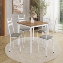 Conjunto Sala de Jantar Mesa Quadrada 90cm Tampo BP com 4 Cadeiras Adriana Conjunto Sala de Jantar Mesa Quadrada 90cm Tampo BP com 4 Cadeiras Adriana