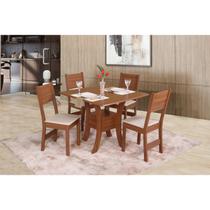 Conjunto Sala de Jantar Mesa Quadrada Amanda com 4 Cadeiras Milena Conjunto Sala de Jantar Mesa Quadrada Amanda com 4 Cadeiras Milena