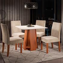 Conjunto Sala de Jantar Mesa Quadrada com 4 Cadeiras Beatriz Espresso Móveis