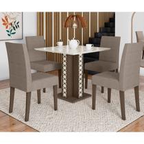 Conjunto Sala de Jantar Mesa Quadrada Isis 90cm 4 Cadeiras Josi - Poliman Móveis