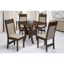 Conjunto Sala de Jantar Mesa Quadrada Priscilla com 4 Cadeiras Priscilla Móveis São Carlos