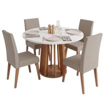Conjunto Sala de Jantar Mesa Redonda 0,90m Veneza 4 Cadeiras Milano