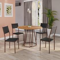 Conjunto Sala de Jantar Mesa Redonda 100cm Base Omega Tampo Mdf Florença Conjunto Sala de Jantar Mesa Redonda 100cm Base Omega Tampo Mdf Florença